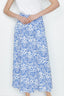Blue Paisley Pocket Detail Midi Skirt - Select Fashion
