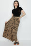 Brown Leaf Pocket Detail Midi Skirt - Select Fashion