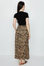 Brown Leaf Pocket Detail Midi Skirt - Select Fashion