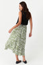 Green Leaf Pocket Detail Midi Skirt - Select Fashion