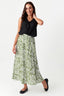 Green Leaf Pocket Detail Midi Skirt - Select Fashion