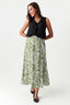 Green Leaf Pocket Detail Midi Skirt - Select Fashion
