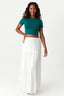 Ivory Tiered Viscose Maxi Skirt - Select Fashion