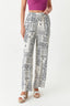 White Paisley Wide Leg Soft Trousers - Select Fashion