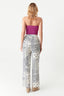 White Paisley Wide Leg Soft Trousers - Select Fashion