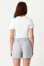 Grey Paperbag Crepe Belted Shorts - Select Fashion