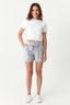 Grey Paperbag Crepe Belted Shorts - Select Fashion