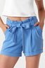 Light Blue Paperbag Crepe Belted Shorts - Select Fashion