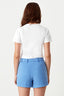 Light Blue Paperbag Crepe Belted Shorts - Select Fashion