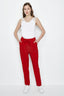 Red Belted Crepe Tailored Trouser - Select Fashion
