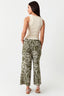 Khaki Printed Wide Leg Cropped Trousers - Select Fashion