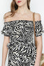 Multi Animal Bardot Shirred Jumpsuit - Select Fashion
