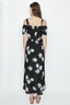 Mono Floral Bardot Dip Hem Playsuit - Select Fashion