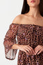 Brown Animal Chiffon Bardot Playsuıit - Select Fashion