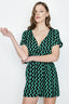Multi Abstract Wrap Belted Playsuit - Select Fashion