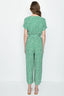 Green Ditsy Wrap Belted Jumpsuit - Select Fashion