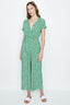 Green Ditsy Wrap Belted Jumpsuit - Select Fashion