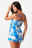 Blue Floral Frill Wrap Playsuit - Select Fashion