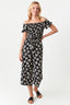 Mono Floral Bardot Shirred Jumpsuit - Select Fashion