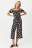 Mono Floral Bardot Shirred Jumpsuit - Select Fashion