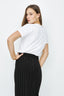 Optic White Slogan Roll Up Sleeve Tee - Select Fashion