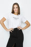 Optic White Slogan Roll Up Sleeve Tee - Select Fashion