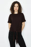 Bitter Chocolate Tie Front Oversized Tee - Select Fashion