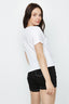 Optic White Milan Amore Tie Front Tee - Select Fashion