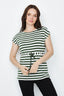 Deep Green Drawstring Waist Stripe Tee - Select Fashion