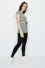 Deep Green Drawstring Waist Stripe Tee - Select Fashion