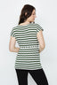Deep Green Drawstring Waist Stripe Tee - Select Fashion