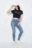 Navy Fifth Avenue Slogan Crop Tee - Select Fashion