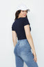 Navy Fifth Avenue Slogan Crop Tee - Select Fashion