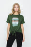 Deep Green Paris Tonal Tie Front Tee - Select Fashion