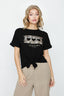 Black L'Amour Hearts Tie Front Tee - Select Fashion