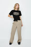 Black L'Amour Hearts Tie Front Tee - Select Fashion