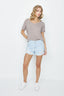 Pebble V Neck Low Back Tee - Select Fashion