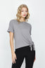 Dark Grey Tie Front Tie Side Tee - Select Fashion