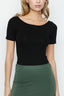 Black Cross Back Bodysuit - Select Fashion