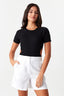 Black Raglan Cut Out Rib Bodysuit - Select Fashion