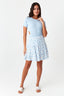 Blue Raglan Cut Out Rib Bodysuit - Select Fashion