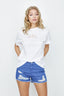 Optic White Paris Embroidered Frill Tee - Select Fashion