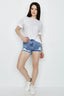 Optic White Burnout Frill Sleeve Tee - Select Fashion