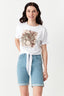 Optic White Graphic Floral Foil Tee - Select Fashion