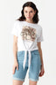 Optic White Graphic Floral Foil Tee - Select Fashion