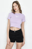 Lilac Kensington Rib Crop Fitted Tee - Select Fashion
