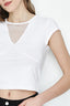 Optic White Dobby Mesh Insert Top - Select Fashion