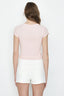 Salmon Pink Dobby Mesh Insert Top - Select Fashion