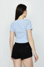 Baby Blue Sweetheart Threaded Crop Top - Select Fashion
