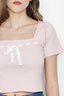 Powder Pink Sweetheart Threaded Crop Top - Select Fashion